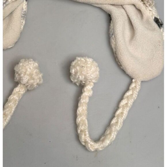 American Eagle Trapper Ear Hat – Cream with Gray, Tan & Black Stripes – Winter - - Picture 8 of 9